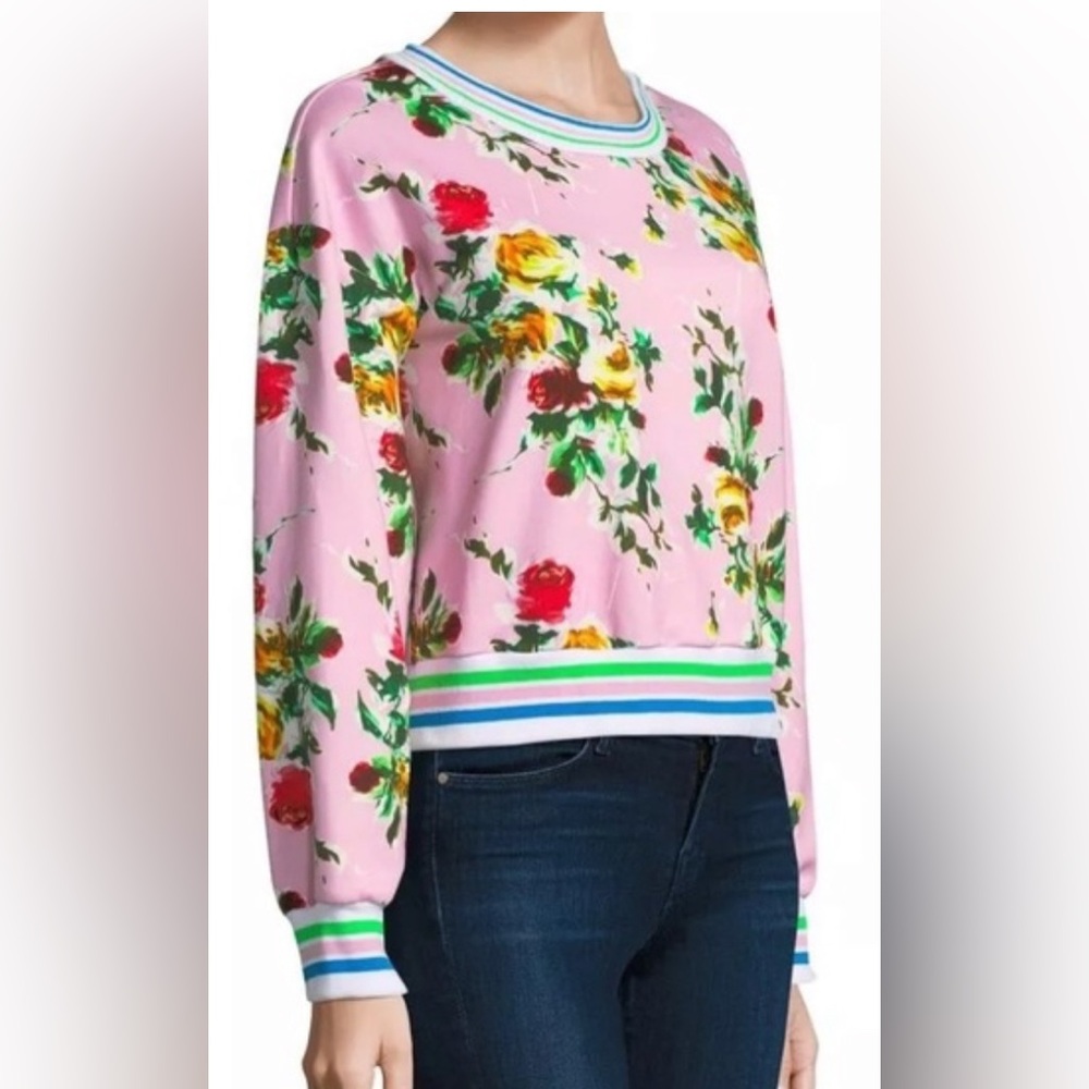 Milly Multicolor Floral Crewneck Top